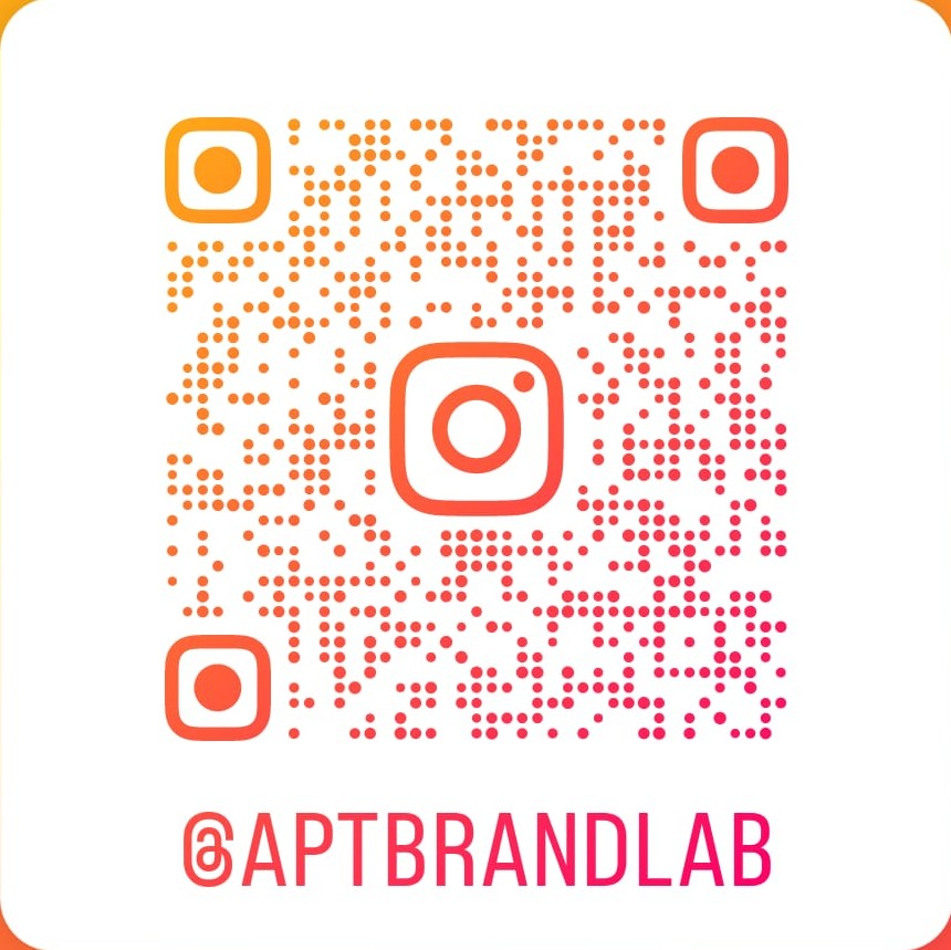 QR code linking to the APT Brand Lab Instagram profile